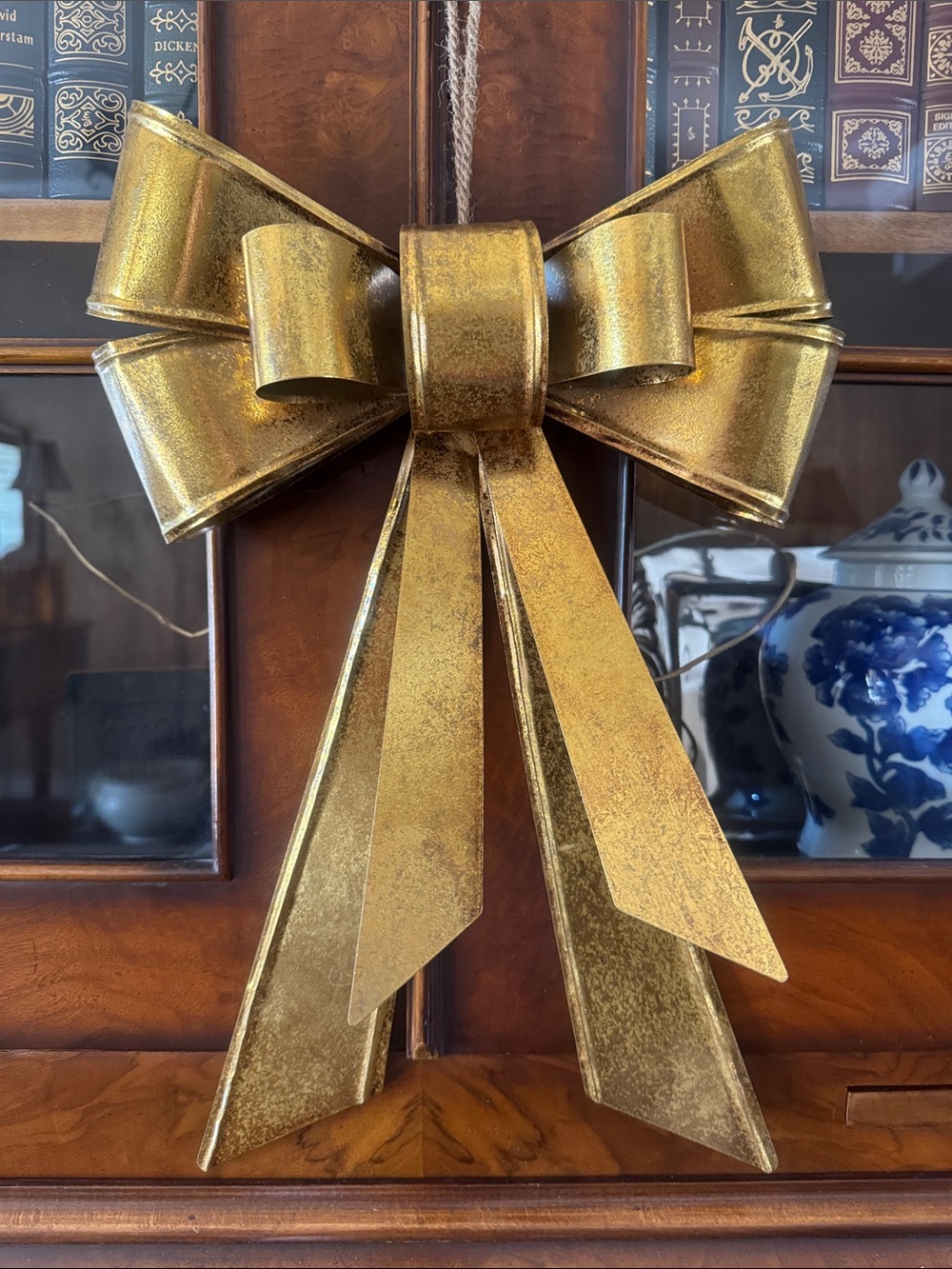 Stunning! Pottery Barn Metallic Gold Holiday Bow - New!